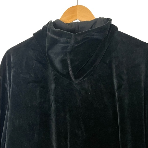 Jones New York | Black velour full zip front athletic hoodie sweatshirt … - Picture 8 of 11